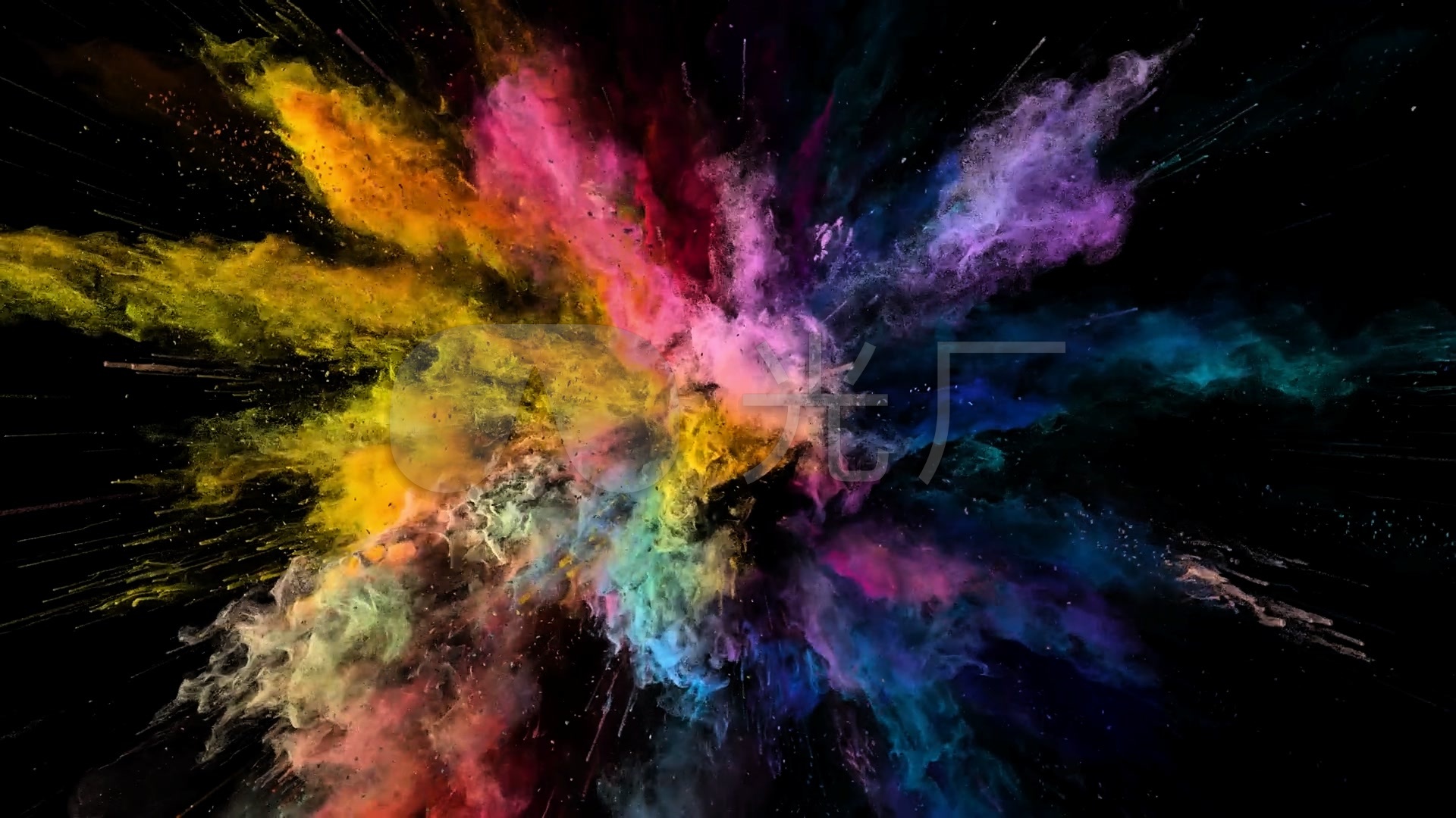 (透明图层)水彩爆炸粉尘颜色颜色色彩艳丽