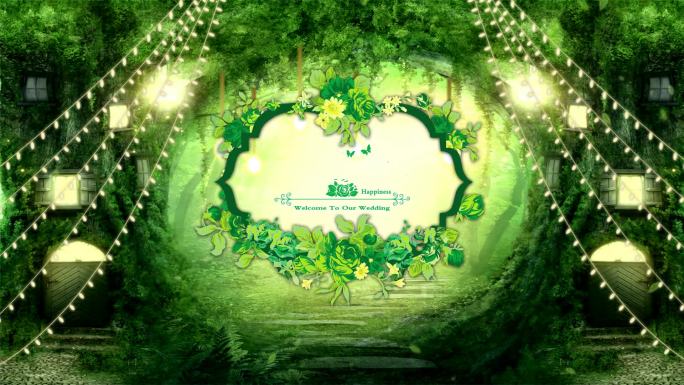 绿色森系婚礼logo