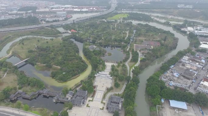 高清航拍海珠湖公园全貌航拍素材海珠湿地