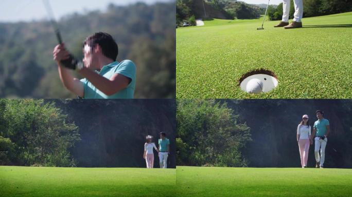 情侣打高尔夫视频素材