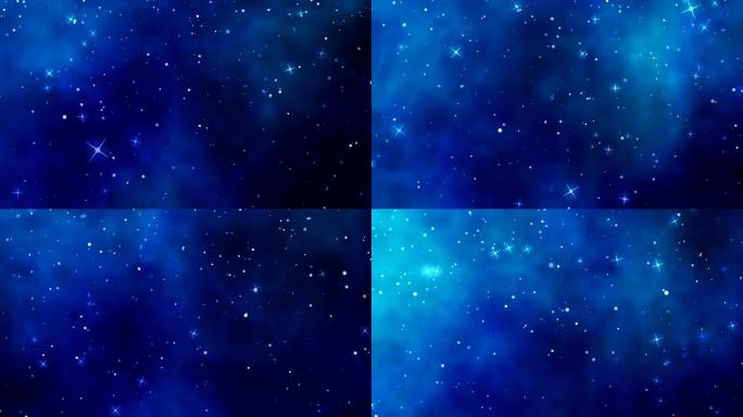 蓝色星光粒子背景视频