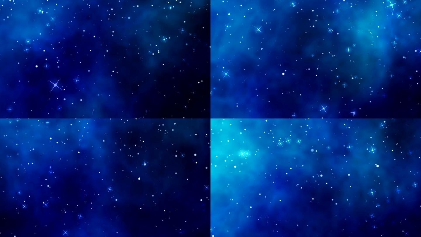 蓝色星光粒子背景视频