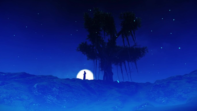 场景-夜晚-懵逼树下懵逼人