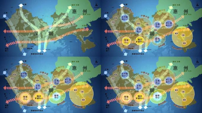 深圳中心组团交通网络地图AE模板
