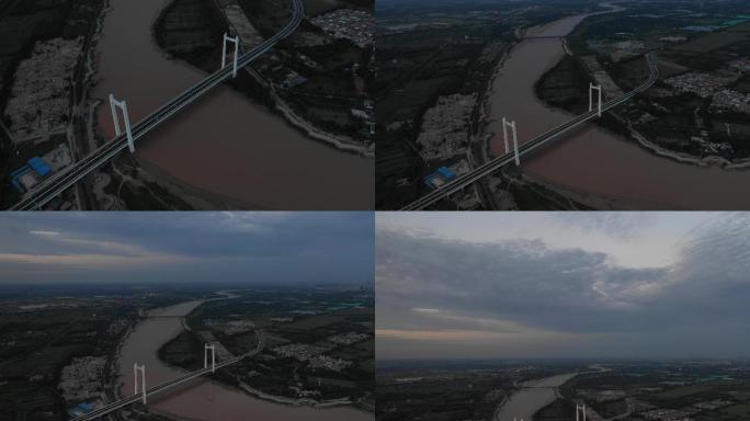 齐河黄河大桥带密度拍摄