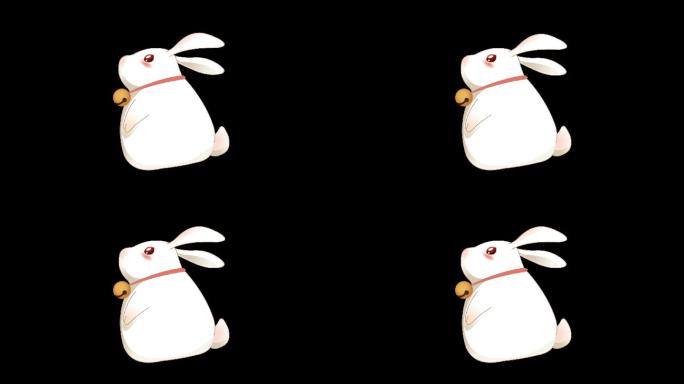 卡通二维兔子动画循环带通道