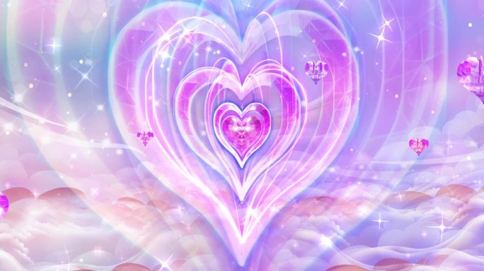 粉紫色温馨浪漫爱情LED视频素材