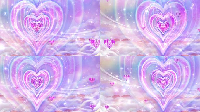 粉紫色温馨浪漫爱情LED视频素材