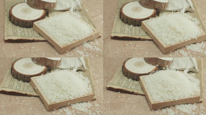4K五谷杂粮精选稻米大米水晶米视频素材