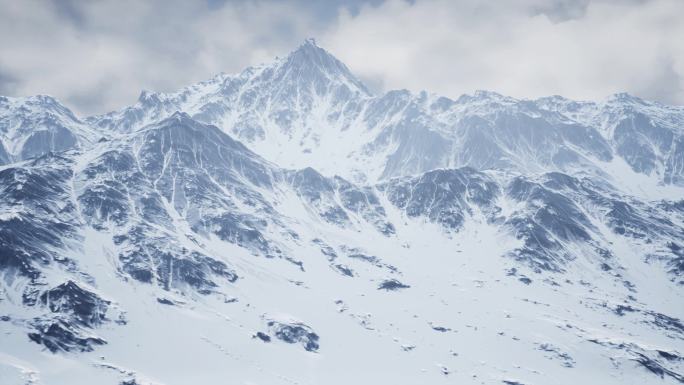 雪山4k风景雪山险峰白色山峰冬季白雪