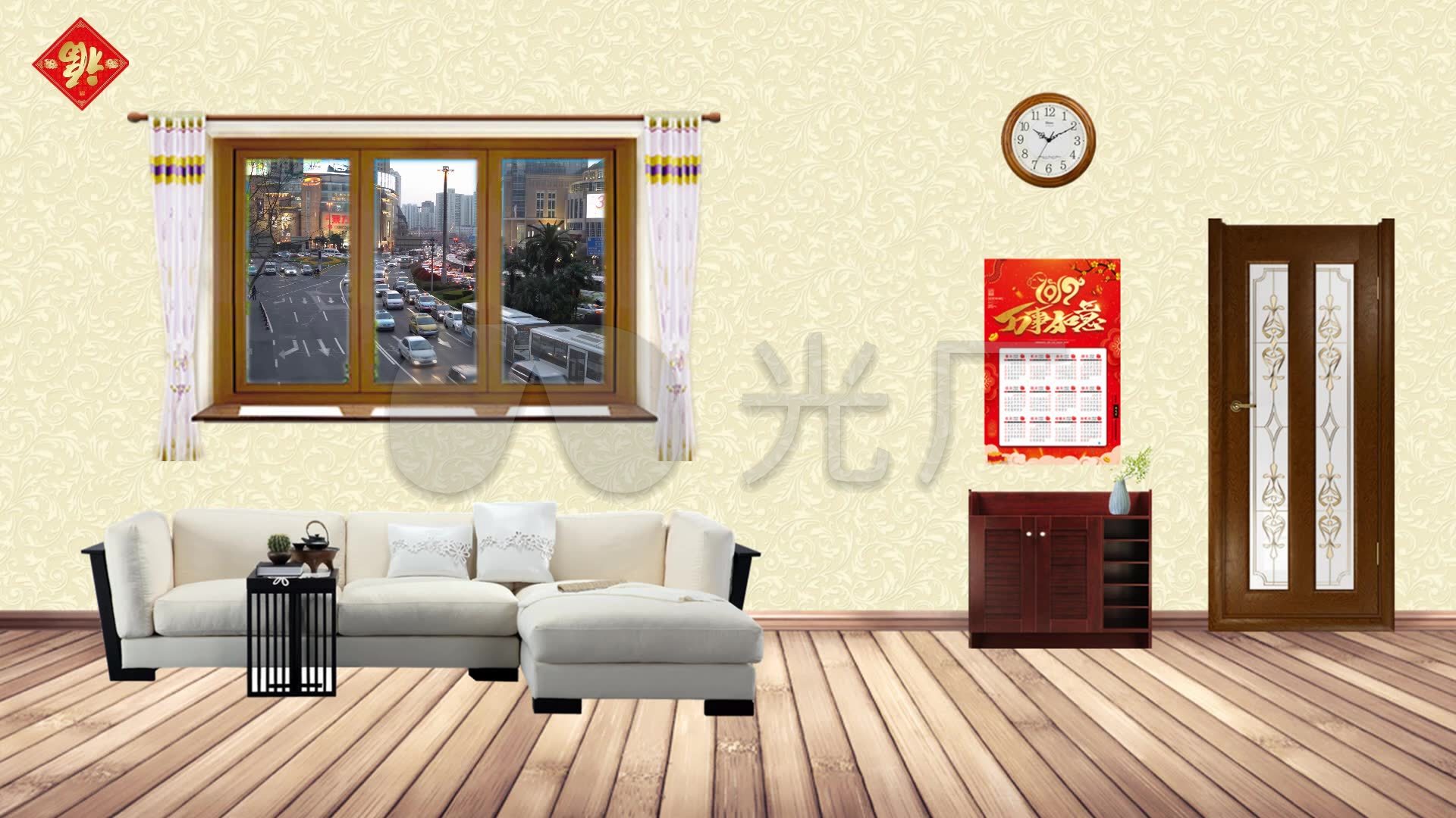 春节晚会小品客厅背景视频除夕2019春晚_1920x1080_高清视频素材下载