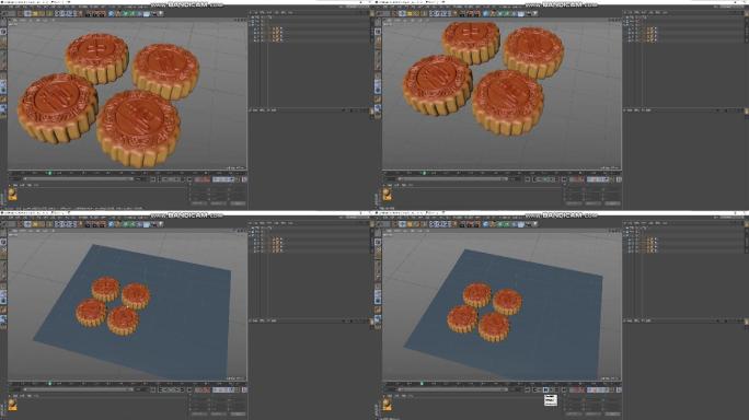 浓情中秋月饼3D模型（C4D）