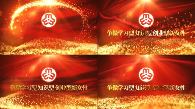 党政妇联片头标题AE模版