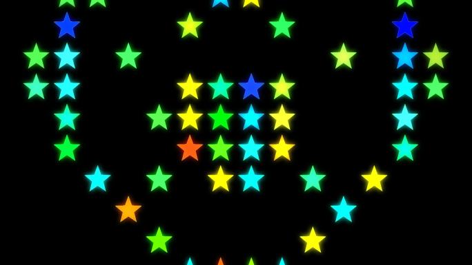 彩色五角星动感灯光循环带通道