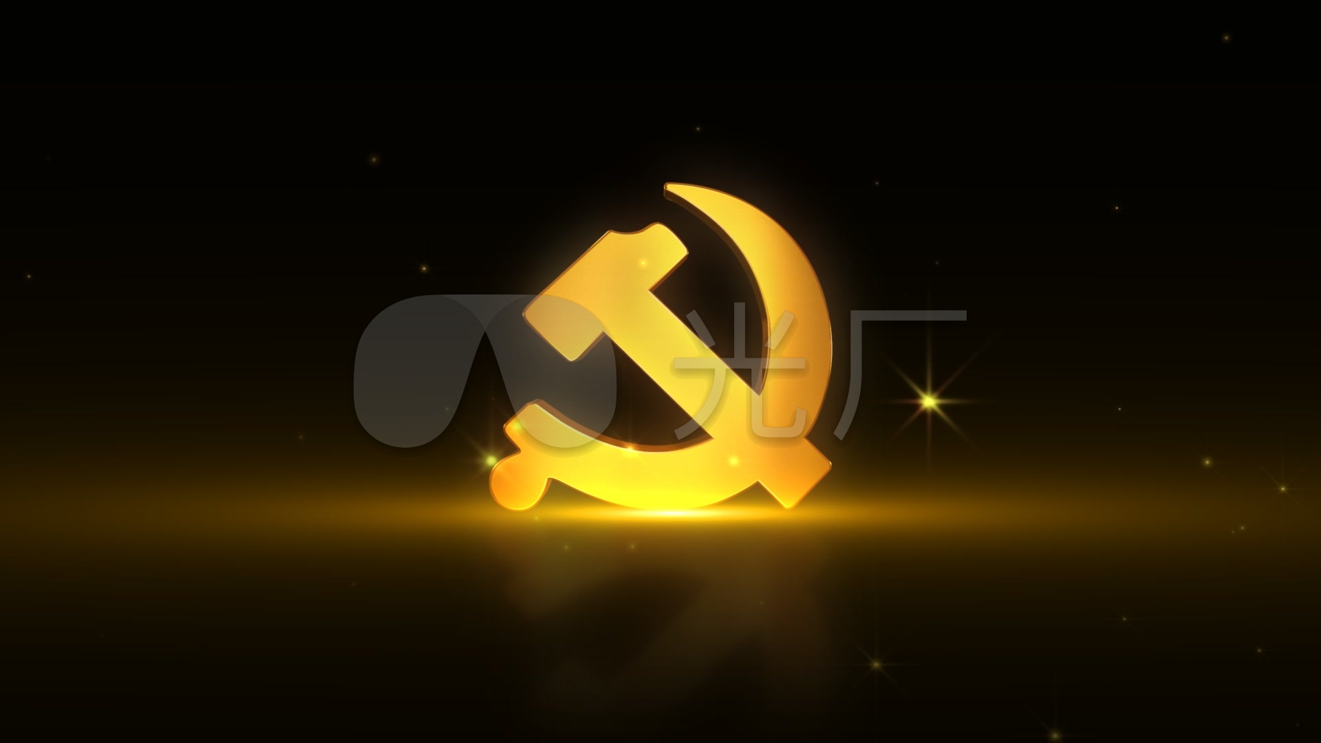 大气金色党徽党标循环带通道_1920x1080_高清视频素材