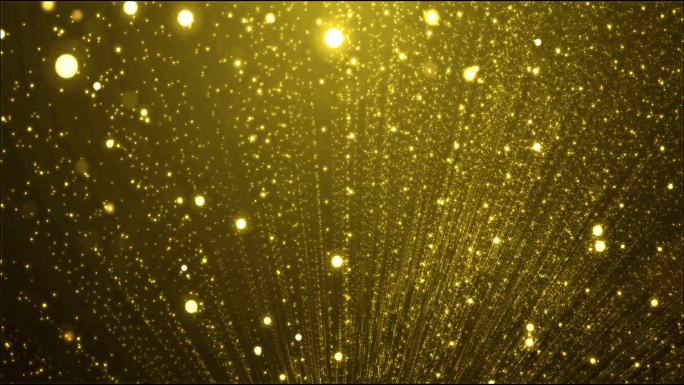 金色科技感粒子光线循环动态背景视频素材