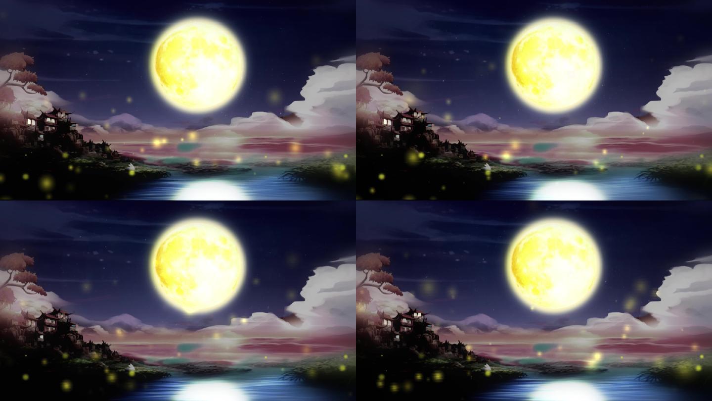 仙境月夜背景视频 纯月版 19x1080 高清视频素材下载 编号 舞台背景 Vj师网www Vjshi Com