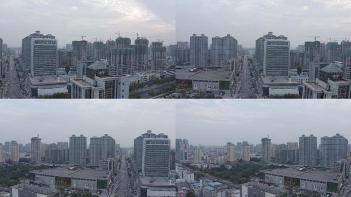 4K-log菏泽城市大景航拍