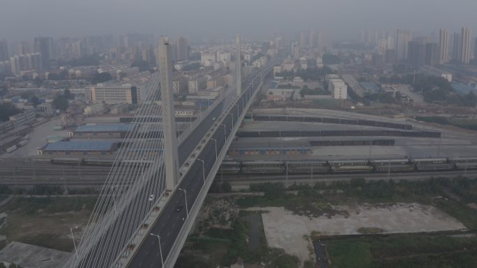 4K-log菏泽丹阳桥航拍