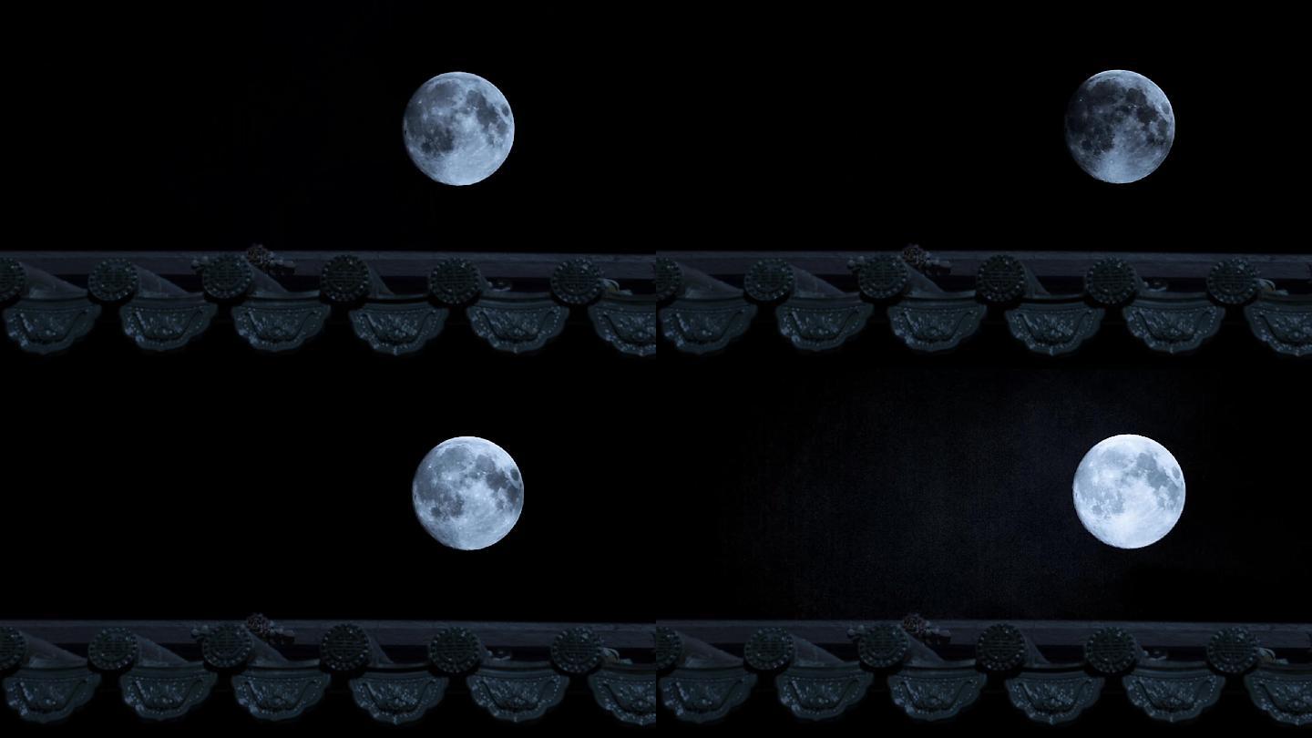 月亮与中式围墙