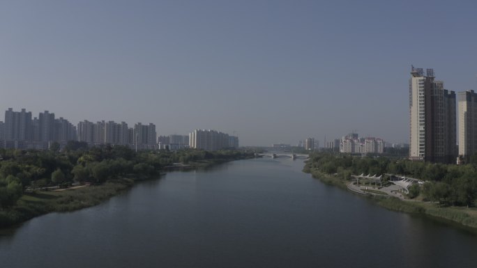 4K-log聊城护城河生态桥梁