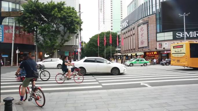 广州北京路步行街车流延迟视频