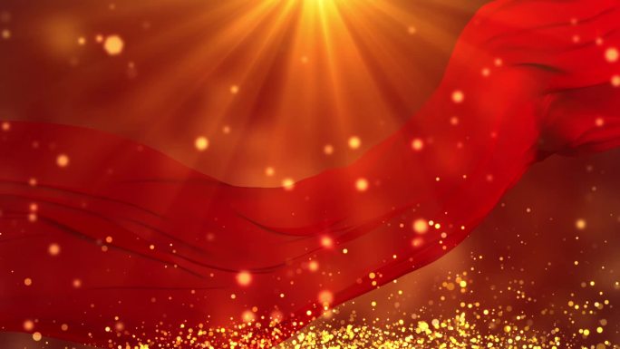 金色光效红色丝绸颁奖开场背景循环