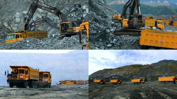 矿山挖矿运输视频素材