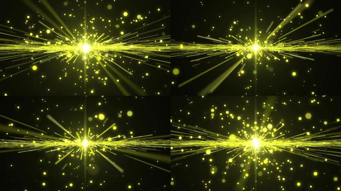 金色粒子光斑射线推进空间背景