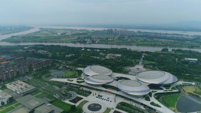 江苏大剧院南京奥体中心城市空镜头