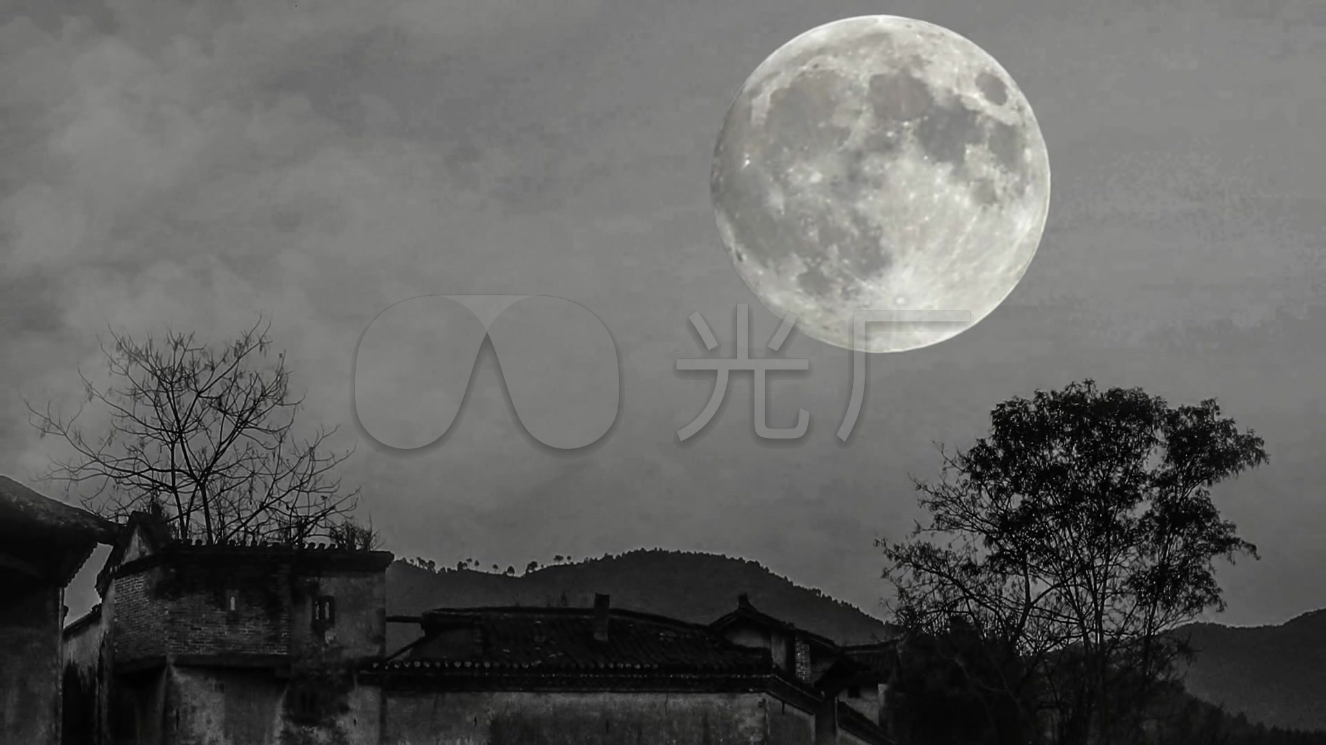 原创中秋月亮圆月照家乡_1920x1080_高清视频素材下载(编号:2942776)