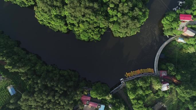 成都蒲江朝阳湖大景航拍素材1080P航