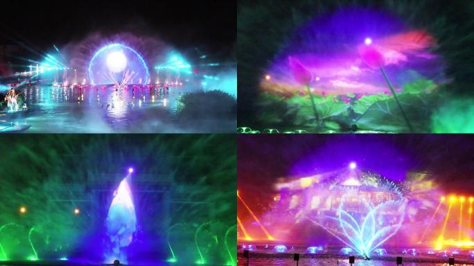 夜景激光音乐喷泉