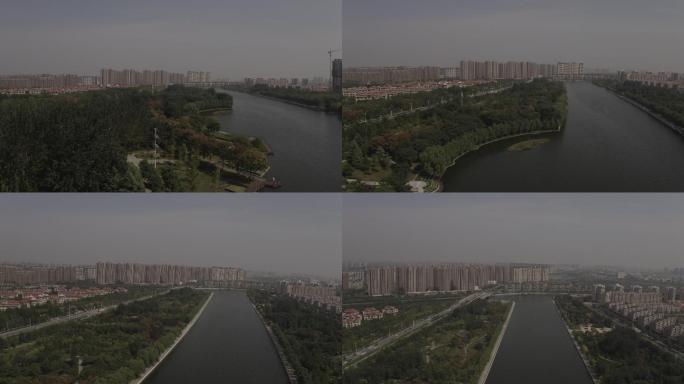 4K-log郑州熊儿河航拍
