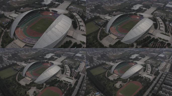 4K-log河南省体育中心航拍大景