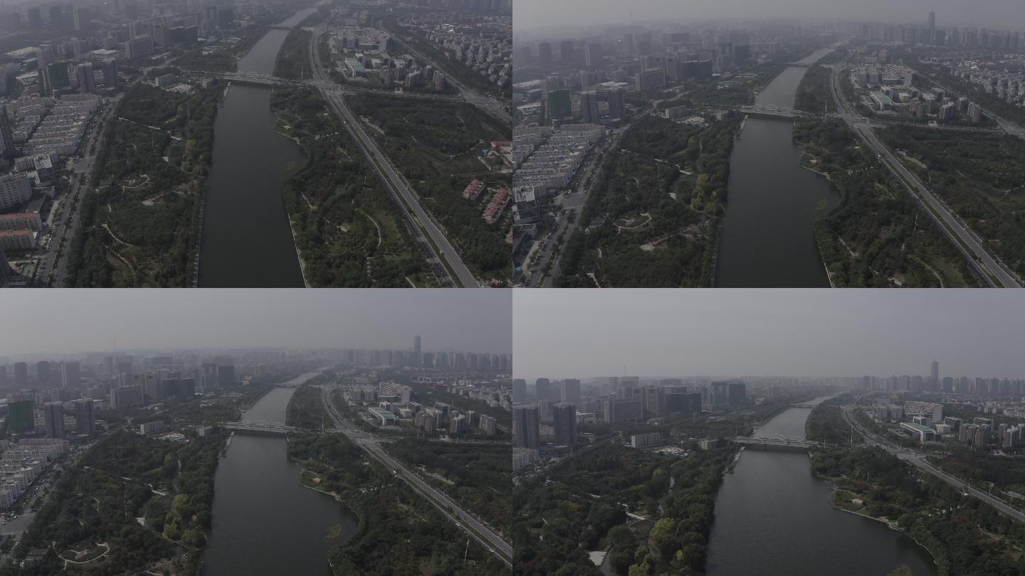 4K-log郑州熊儿河航拍