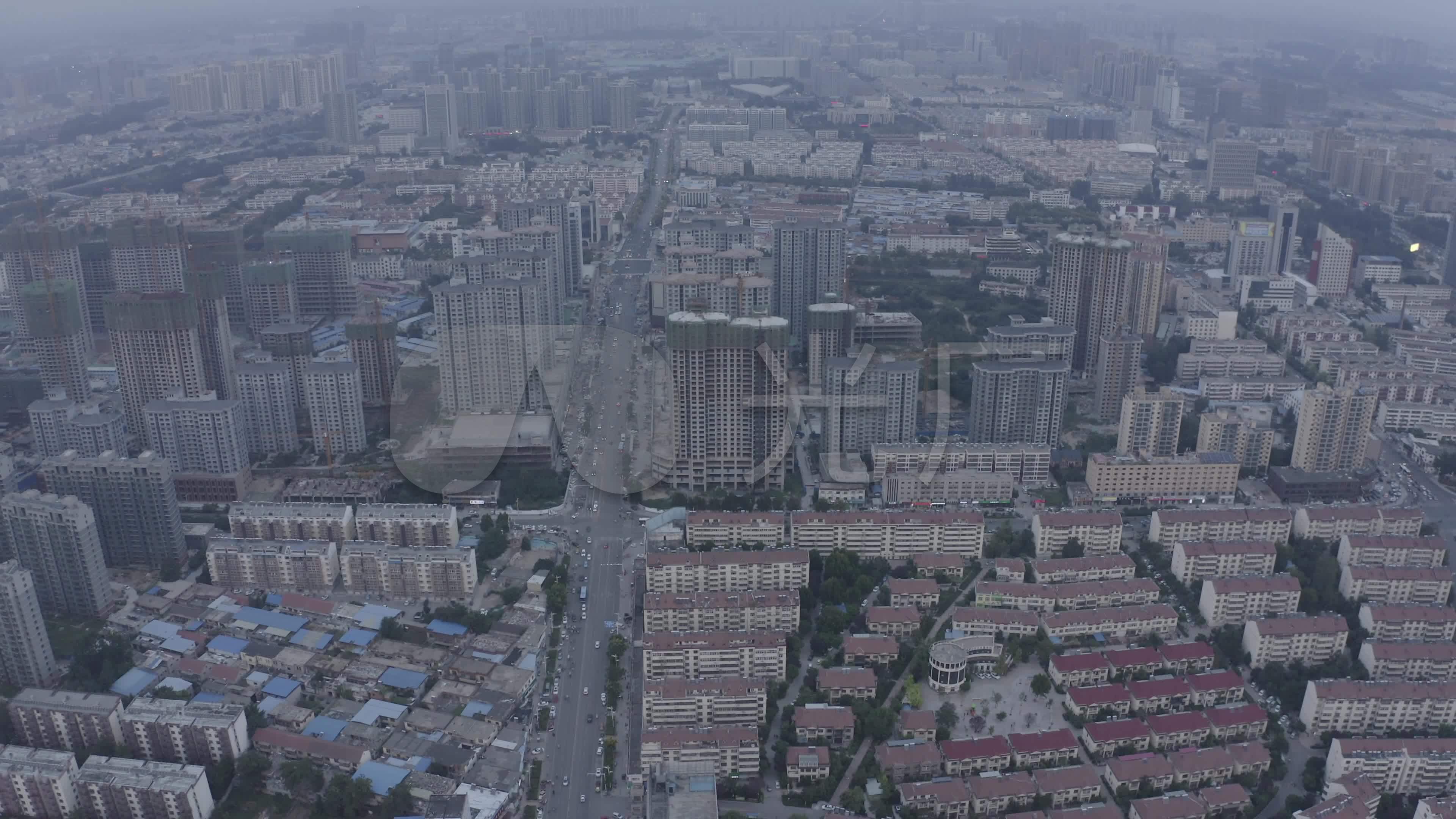 4k-log菏泽城市大景航拍2