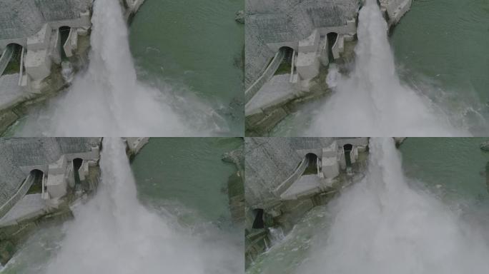 康定大坝泄洪D-Log素材4K