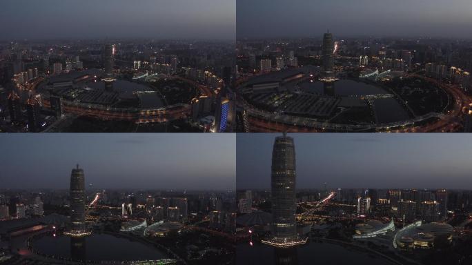 4K-郑州CBD夜景航拍