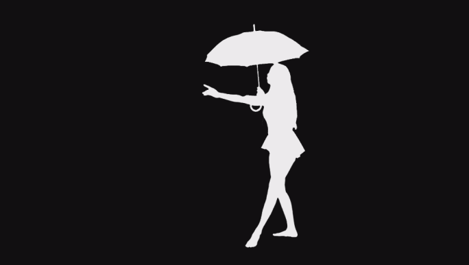 女人拿着伞跳舞透明背景