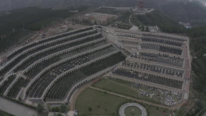 4K-log郑州邙山墓地航拍