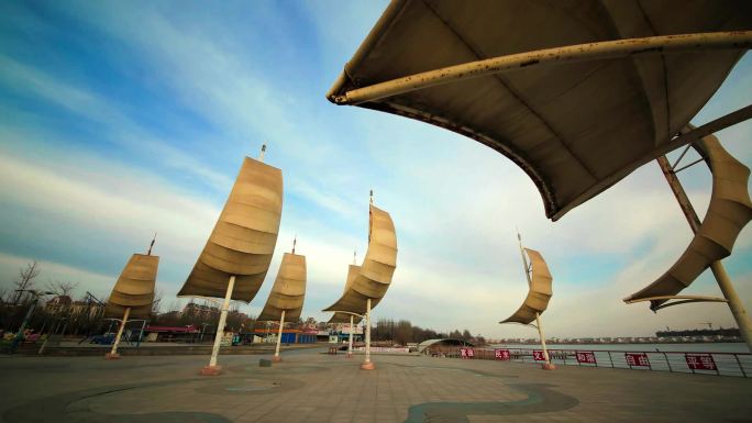 帆船雕塑公园景色风景造型