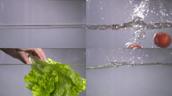 洗菜菜洗蔬菜水果高速慢镜头