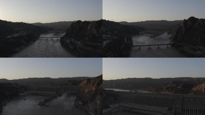 4K-log黄河三门峡大坝航拍
