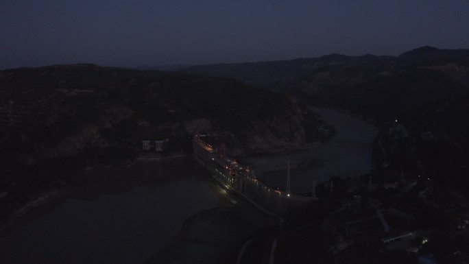 4K-log黄河三门峡大坝夜景