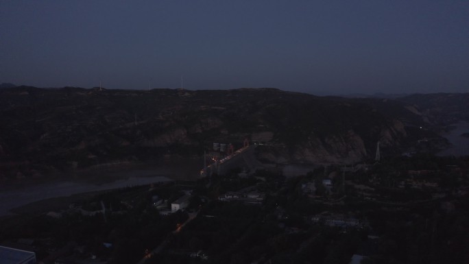 4K-log三门峡大坝夜景航拍
