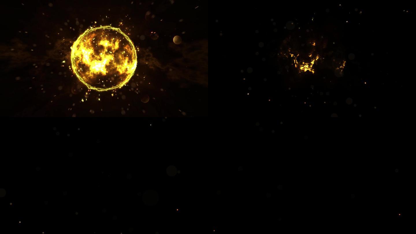 圆球粒子火焰爆炸光球岩浆