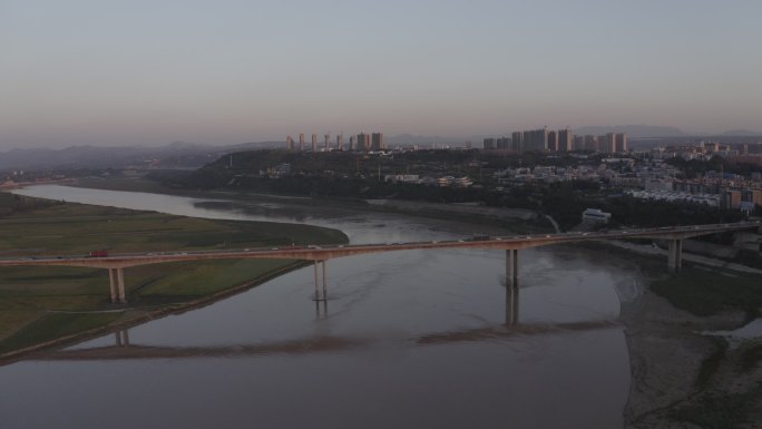 4K-log三门峡黄河大桥航拍
