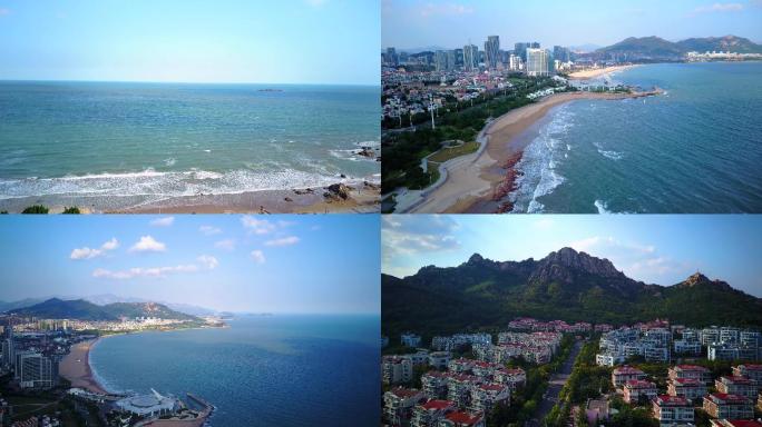 青岛秋日海边航拍