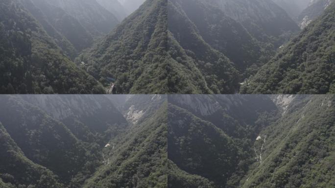 4K-log华山上山路航拍